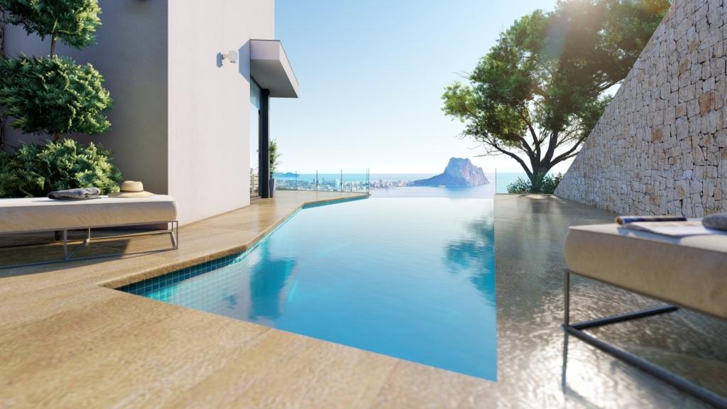 Large modern family villa with sea views in Calpe