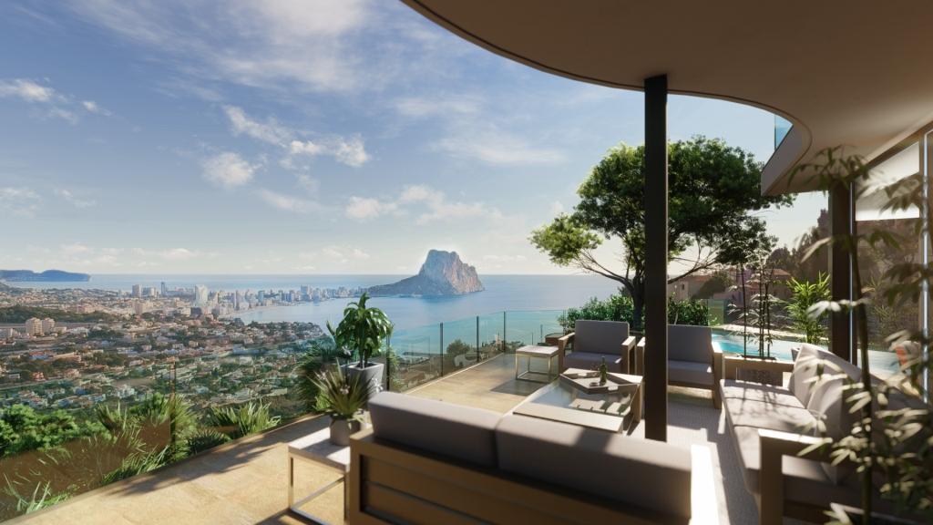Large modern family villa with sea views in Calpe