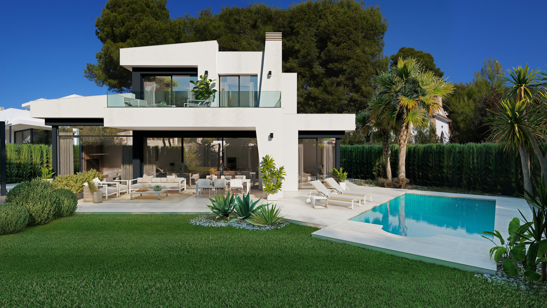 Off plan building project modern villa with sea views in Benissa Costa